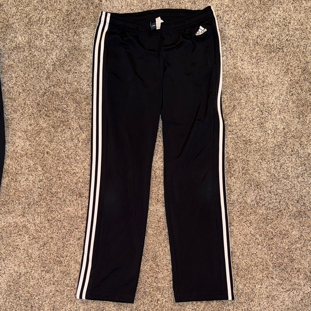 Adidas Women’s Black Sweatpants with White Accents